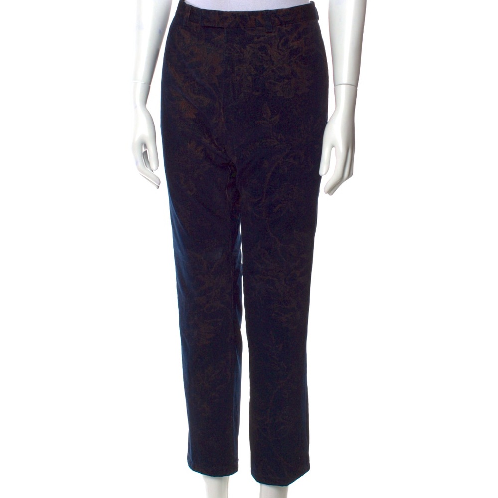 Gucci velvet floral navy pants